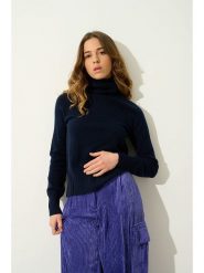AUTHENTIC CASHMERE Kaszmirowy golf "Cassy" w kolorze granatowym rozmiar: L. Niebieskie golfy damskie AUTHENTIC CASHMERE, l, bez wzorów, z kaszmiru, bez ramiączek. Za 296.35 zł.