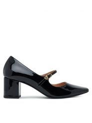 LOVE MOSCHINO Czółenka JA10385G1NIH000035 Czarny. Czarne czółenka damskie Love Moschino, bez wzorów, z lakierowanej skóry, bez obcasa. Za 769.99 zł.