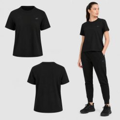KOSZULKA DAMSKA 4F T-SHIRT SPORTOWY BAWEŁNIANY NA CO DZIEŃ F3310 SS26. Białe bluzki sportowe damskie 4f, uniwersalny, bez wzorów, z bawełny, bez ramiączek. Za 49.99 zł.