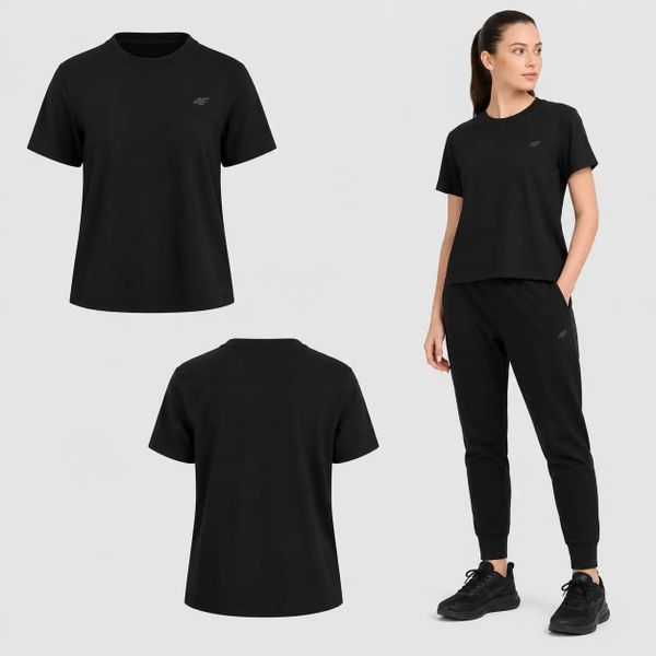 KOSZULKA DAMSKA 4F T-SHIRT SPORTOWY BAWEŁNIANY NA CO DZIEŃ F3310 SS26. Białe bluzki sportowe damskie 4f, uniwersalny, bez wzorów, z bawełny, bez ramiączek. Za 49.99 zł.