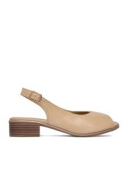 Go Soft Sandały CEO-WI23-LUCY-04 Beżowy. Brązowe sandały damskie GO SOFT, bez wzorów, ze skóry, bez obcasa, na słupku. Za 169.99 zł.