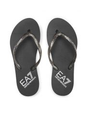 EA7 Emporio Armani Japonki XFQ013 XK322 S466 Czarny. Czarne klapki damskie EA7 Emporio Armani, bez wzorów, z tworzywa sztucznego, bez obcasa. Za 179.99 zł.