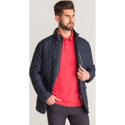 Granatowa pikowana kurtka Joop Clint. Niebieskie kurtki męskie Joop! Collection, na lato, m, z aplikacjami, ze skóry, bez kaptura. Za 699.50 zł.