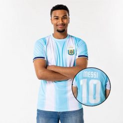 Argentinië Messie koszulka piłkarska męska. Niebieskie t-shirty sportowe męskie AFA, m, z materiału, bez ramiączek, na fitness i siłownię. Za 184.99 zł.