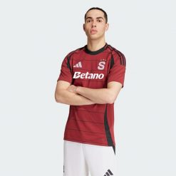 Koszulka Sparta Prague 24/25 Home. Czerwone t-shirty sportowe męskie Adidas, l, z materiału, bez ramiączek, do piłki nożnej. Za 369.00 zł.