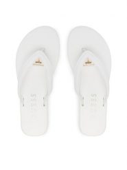Guess Japonki FLJCNY ELE24 Biały. Białe klapki damskie Guess, z aplikacjami, ze skóry, bez obcasa. Za 145.99 zł.