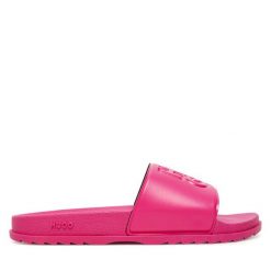 Klapki BOSS. Czerwone klapki damskie Boss, bez wzorów, bez obcasa. Za 199.99 zł.