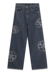 Guess Jeansy J6YA02 D1209 Szary Wide Leg. Szare spodnie dziewczęce Guess, z bawełny. Za 324.99 zł.