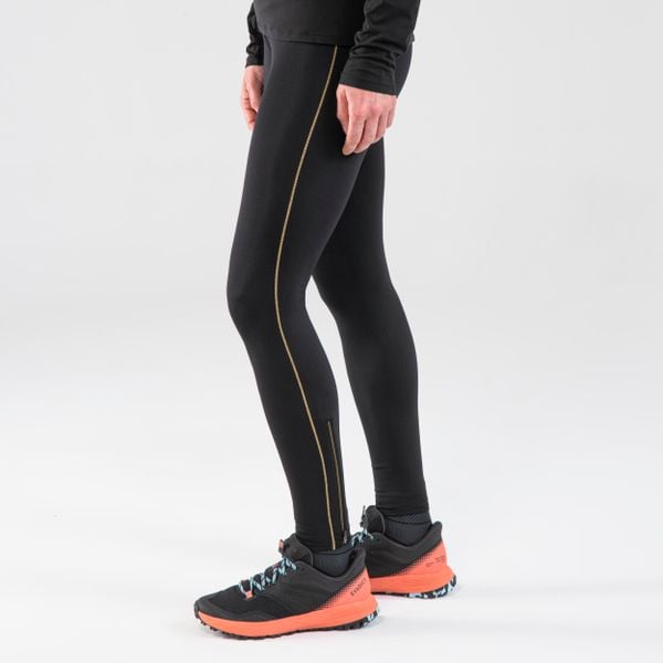 Legginsy do biegania w terenie damskie Kiprun Run 900. Czarne legginsy damskie EVADICT, l, bez wzorów, z materiału. Za 149.99 zł.