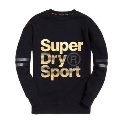 Bluza sportowa damska Superdry Gym Tech. Czarne bluzy bez kaptura damskie Superdry., m, z bawełny. Za 228.00 zł.