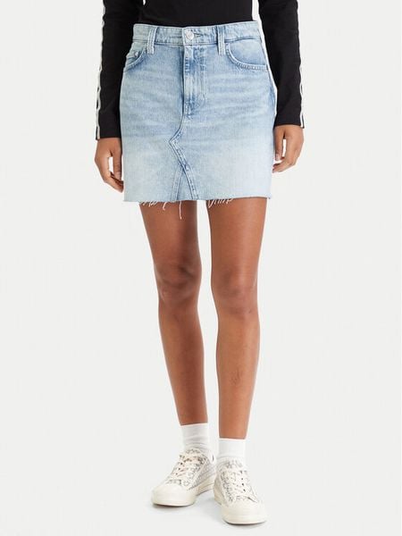 Guess Spódnica jeansowa W6RD1H D6833 Niebieski Regular Fit. Niebieskie spódniczki damskie Guess, z aplikacjami, z bawełny. Za 399.99 zł.