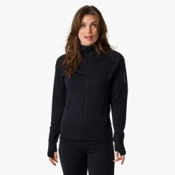 Bluza turystyka damska Swedemount Ultra Light Tech Midlayer Hood szybkoschnąca. Czarne bluzy bez kaptura damskie SWEDEMOUNT. Za 222.00 zł.