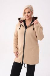 Beżowa bluza z kapturem Flora PLUS SIZE XXL OVERSIZE. Brązowe bluzy z kapturem damskie Moda Size Plus Iwanek, na jesień, m, z bawełny. W wyprzedaży za 235.90 zł.