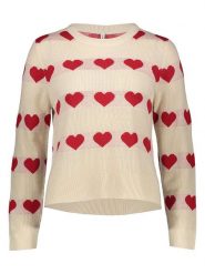 ONLY Sweter w kolorze beżowo-czerwonym rozmiar: M. Brązowe swetry klasyczne damskie Only, m, bez kołnierzyka. Za 82.99 zł.