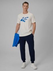 4F Spodnie dresowe joggery męskie - granatowe XXL. Niebieskie spodnie dresowe męskie 4f, bez wzorów, z dresówki. Za 159.99 zł.