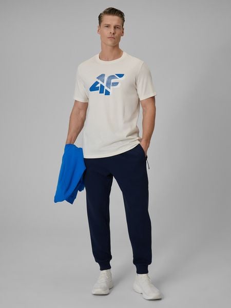 4F Spodnie dresowe joggery męskie - granatowe XXL. Niebieskie spodnie dresowe męskie 4f, bez wzorów, z dresówki. Za 159.99 zł.