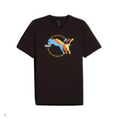 Koszulka męska PUMA GRAPHICS MULTIPLE CAT LOGO TEE S. Czarne t-shirty sportowe męskie Adidas, m, z materiału, bez ramiączek, na fitness i siłownię. Za 109.00 zł.
