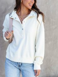 Milan Kiss Bluza w kolorze kremowym rozmiar: M. Brązowe bluzy bez kaptura damskie Milan Kiss, m. Za 127.05 zł.