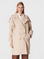 Ba&sh Płaszcz wełniany Monteau Tonio 1H22TONI Beżowy Oversize. Brązowe płaszcze damskie Ba&sh, na zimę, s, bez wzorów, z wełny. Za 2,279.00 zł.