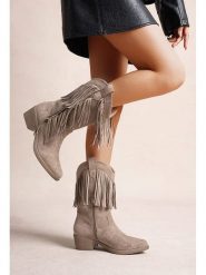 Foreverfolie Botki w kolorze beżowym rozmiar: 41. Brązowe botki damskie Foreverfolie, eleganckie, bez obcasa, bez zapięcia. Za 152.99 zł.