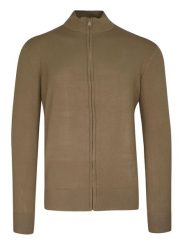 Sweter Beżowy, Camelowy, ze Stójką, Zapinany na Zamek, Ściągacze, Męski -BRAVE SOUL. Brązowe kardigany męskie Brave Soul, l, bez wzorów, z poliamidu, eleganckie, bez kołnierzyka. Za 119.00 zł.