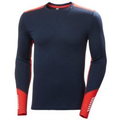 Podkoszulek z wełny Merino z okrągłym dekoltem Helly Hansen Lifa. Niebieskie bielizna termoaktywna męska Helly Hansen, xl, bez wzorów, z wełny. Za 357.40 zł.