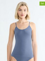 Sloggi Top "Go Sense" w kolorze szaroniebieskim rozmiar: XXL. Niebieskie topy damskie Sloggi, xxl, bez wzorów, bez kołnierzyka. Za 52.55 zł.