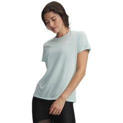 Koszulka fitness damska Under Armour 1384231703. Białe bluzki sportowe damskie Under Armour, xs, z materiału, bez kołnierzyka, bez ramiączek. Za 191.00 zł.