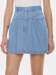 Tommy Jeans Spódnica jeansowa Chambray DW0DW17440 Niebieski Regular Fit. Niebieskie spódniczki damskie Tommy Jeans, s, bez wzorów, z bawełny. Za 219.99 zł.