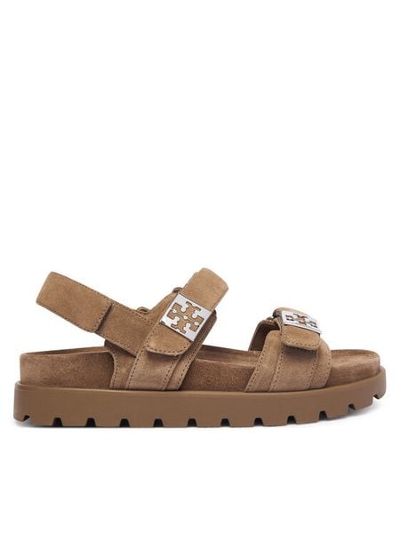 Tory Burch Sandały 180673 Beżowy. Brązowe sandały damskie Tory Burch, bez wzorów, ze skóry, bez obcasa, na płaskiej podeszwie. Za 1,644.00 zł.