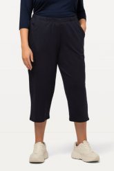 Damskie bis 58+| Spodnie dresowe 7/8 | Spodnie dresowe z elastyczną. Niebieskie spodnie sportowe damskie Ulla Popken, plus size, z bawełny. Za 125.99 zł.