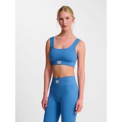 Bezszwowy biustonosz dla kobiet Hummel Pulse. Niebieskie biustonosze HUMMEL, bez wzorów. Za 153.50 zł.