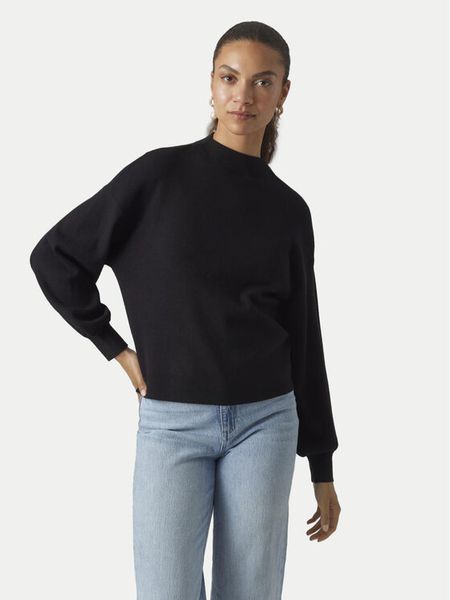 Vero Moda Sweter Nancy 10290748 Czarny Regular Fit. Czarne swetry klasyczne damskie Vero Moda, m, z syntetyku, bez kołnierzyka. Za 99.99 zł.
