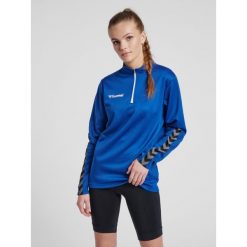 Bluza do piłki nożnej damska Hummel demi-zip hml AUTHENTIC. Niebieskie bluzy bez kaptura damskie HUMMEL, xs, z poliamidu. Za 169.20 zł.