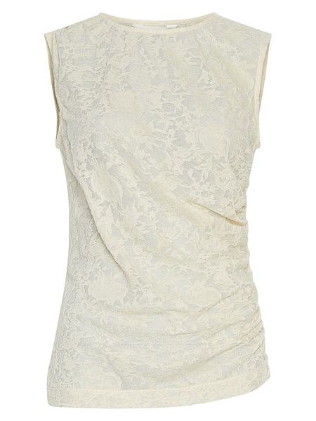 MOSS COPENHAGEN Bluzka w kolorze kremowym rozmiar: XS/S. Brązowe bluzki damskie MOSS COPENHAGEN, s, bez wzorów, z koronki, bez kołnierzyka, bez ramiączek. Za 169.95 zł.