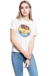 DAMSKA KOSZULKA WRANGLER HIGH RIB REGULAR TEE OFF WHITE W7N9EV737 112131986. Białe bluzki damskie Wrangler, s, bez wzorów, bez kołnierzyka, bez ramiączek. Za 69.99 zł.