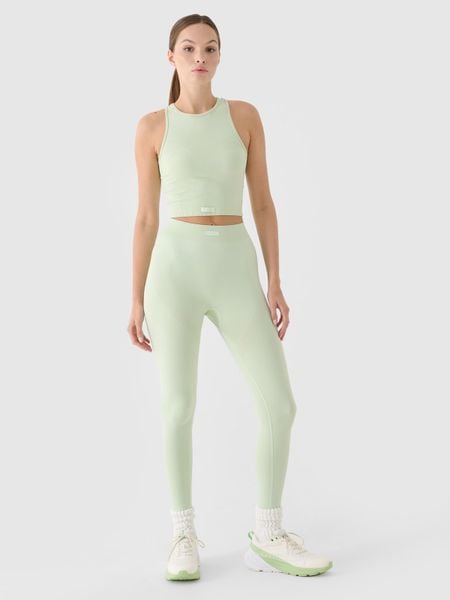 4F Legginsy treningowe z wysokim stanem damskie - turkusowe M/L. Niebieskie legginsy damskie 4f, l, bez wzorów, z dzianiny, z podwyższonym stanem, na fitness i siłownię. W wyprzedaży za 59.99 zł.