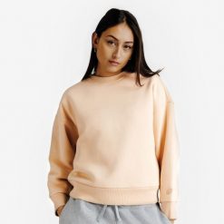 Bluza damska Elementals okrągły dekolt. Brązowe bluzy bez kaptura damskie Decathlon, m, z bawełny. Za 159.99 zł.