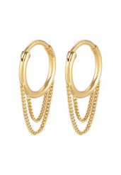 Elli Damskie kreole łańcuszek pancerka Trend Blogger z pozłacanego srebra próby 925 Sterling Silver Kolczyki koła 1 ct. Szare kolczyki damskie Elli, pozłacane. Za 248.99 zł.