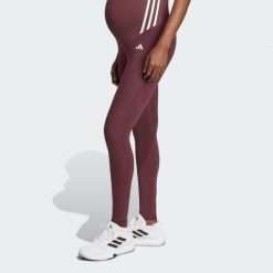 Legginsy Optime Essentials Full-Length (Maternity). Brązowe legginsy damskie Adidas, xs, bez wzorów, z materiału. W wyprzedaży za 175.25 zł.