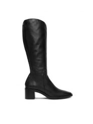 Calvin Klein Kozaki Block Heel Knee Boot Lth HW0HW02812 Czarny. Czarne kozaki damskie CALVIN KLEIN, ze skóry, bez obcasa, na słupku. Za 999.99 zł.