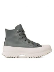 Converse Trzewiki Chuck Taylor All Star Lugged 2.0 Hi A02878C Szary. Szare botki damskie Converse, ze skóry, retro, bez obcasa, na płaskiej podeszwie, bez zapięcia. Za 399.99 zł.