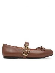 LOVE MOSCHINO Baleriny JA11091G1PIE0302 Brązowy. Brązowe baleriny damskie Love Moschino, bez wzorów, ze skóry, bez obcasa. Za 879.99 zł.