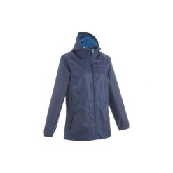 Kurtka turystyczna Raincut Nature NH100 damska. Niebieskie kurtki damskie QUECHUA, xl, bez wzorów, z materiału, bez kaptura. Za 59.99 zł.