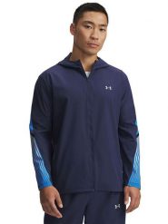 Under Armour Bluza "Velociti" w kolorze granatowym rozmiar: L. Niebieskie bluzy sportowe męskie Under Armour, bez wzorów, sportowe, bez kołnierzyka, bez ramiączek. Za 204.95 zł.