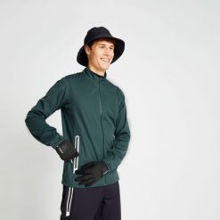 Kurtka do golfa męska RW500 przeciwdeszczowa. Zielone kurtki męskie INESIS, m, bez wzorów, z materiału, sportowe, bez kaptura. W wyprzedaży za 249.99 zł.