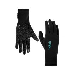 Rękawiczki damskie Rab Power Stretch Contact Grip Glove. Czarne rękawiczki damskie RAB, bez wzorów. Za 130.99 zł.