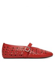 Badura Baleriny ELAN-SLT24067P-55 Czerwony. Czerwone baleriny damskie Badura, bez wzorów, ze skóry, bez obcasa. Za 279.99 zł.
