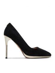 Nine West Szpilki EO-CD25-218-1 Czarny. Czarne szpilki Nine West, bez wzorów, z materiału, bez obcasa. Za 289.99 zł.