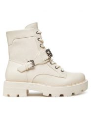 Guess Trzewiki FLTYZ2 FAP10 Écru. Botki damskie Guess, ze skóry, bez obcasa, na płaskiej podeszwie, bez zapięcia. Za 535.50 zł.